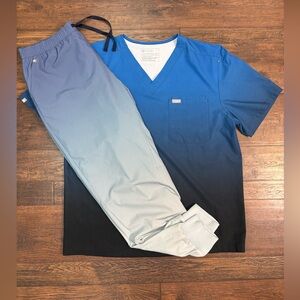 Figs Blue Gradient Scrub Set Mens